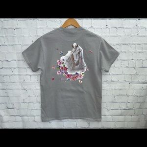 Tshirt white horse floral